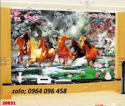 Tranh gạch 3d bát mã - 4987VM