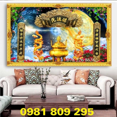 Gạch tranh ốp tường 3d - tranh phòng thờ