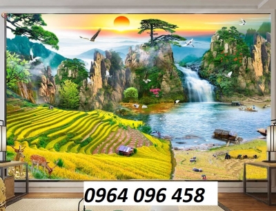 Mẫu tranh gạch 3d phòng khách - 555HD