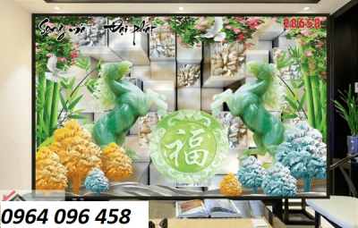 Gạch tranh 3d trang trí mã đáo thành công - DSA09