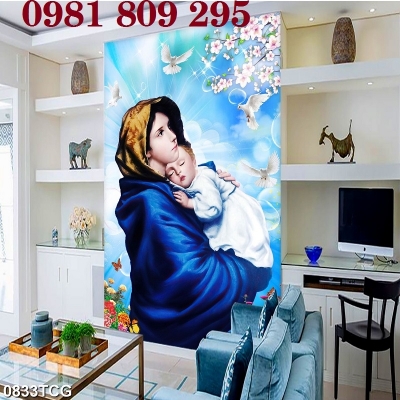 Gạch tranh công giáo - tranh gạch 3d