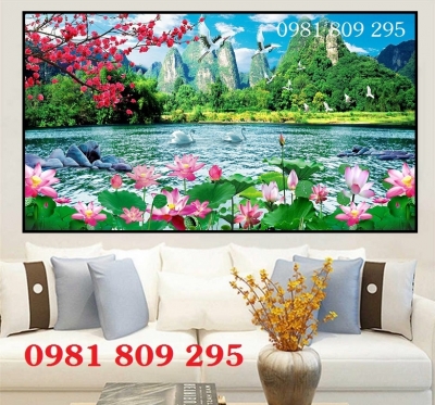 tranh 3d hoa sen , tranh gạch 3d , gạch tranh