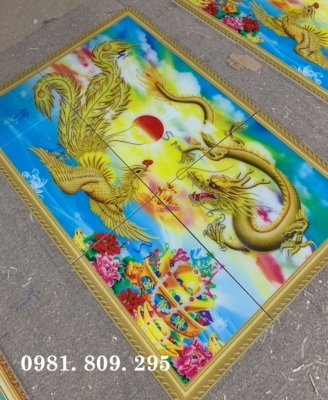 Tranh 3d , gạch men rồng phượng