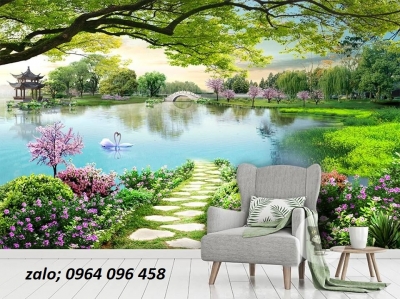 Tranh gạch men 3d phong cảnh đồng quê - KCV43
