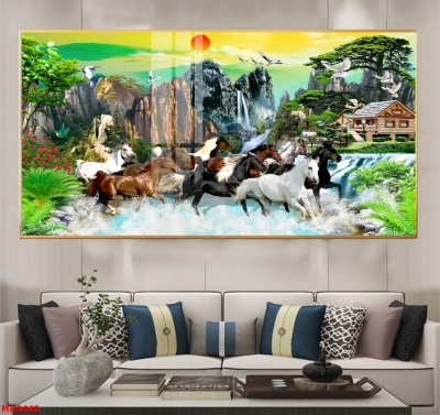 Tranh gạch men 3D mã đáo thành công