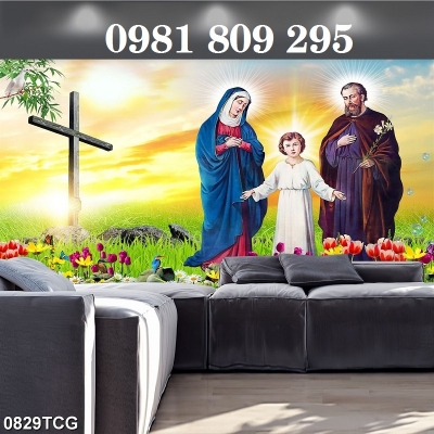 Gia đình thánh gia , tranh gạch công giáo 3D HS322