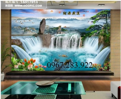 Tranh 3D- Tranh gạch thác nước