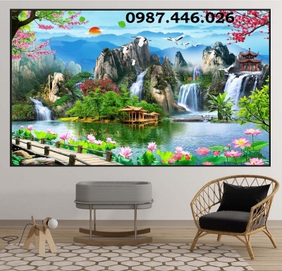 Gạch 3d tranh gạch thác nước HP8233