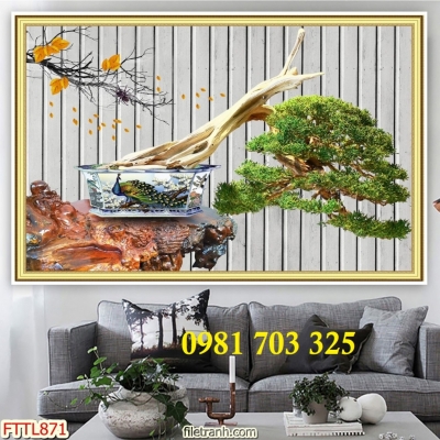 Tranh gạch 3d hoa mai trang trí