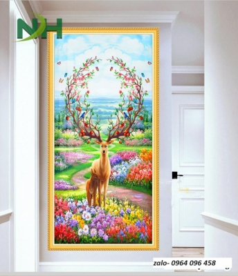 Tranh gạch 3d phong cảnh ốp tường khổ đứng - XC642