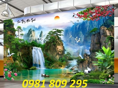 Tranh thác nước- gạch tranh 3d