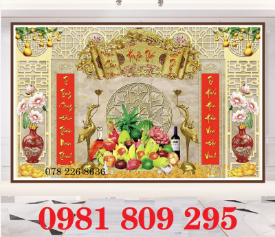 Tranh 3D gạch ốp tường bàn thờ đẹp HDN838