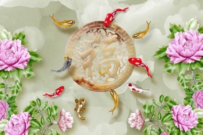 Tranh gạch 3d hoa mẫu đơn - 0211AM