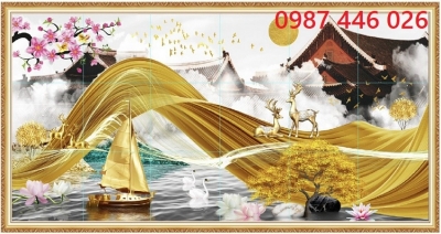 Gạch tranh cây tiền tài lộc HP9722
