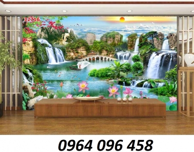 tranh gạch 3d phong cảnh sông núi - DXĐ3