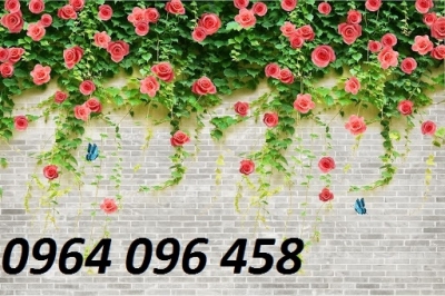 Tranh 3d hoa hồng leo - tranh gạch 3d ốp tường - CVX33