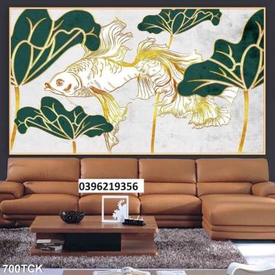 Tranh cá chép đẹp 3D trang trí