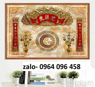 Tranh gạch 3d ốp tường phòng thờ - KNM99