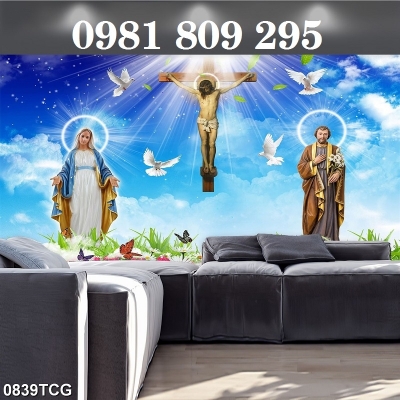 Gạch tranh công giáo - tranh gạch 3d