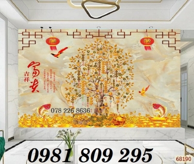 Tranh cây tiền vàng - gạch tranh 3d