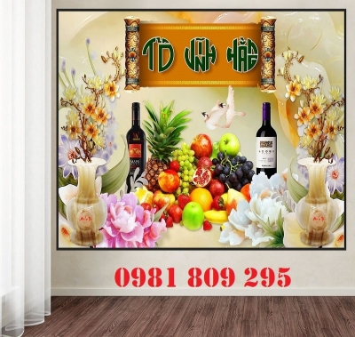 Gạch 3d câu đối , tranh gạch ban thờ