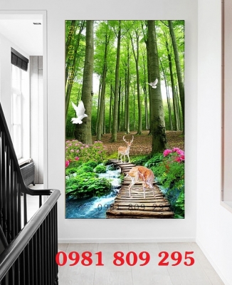 Gạch tranh 3d thiên nhiên ốp tường