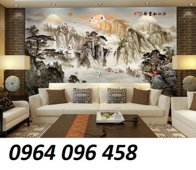 Mẫu tranh gạch 3d phòng khách - 555HD
