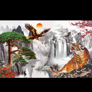 Tranh gạch 3d phong thủy phòng khách - KSXXX2