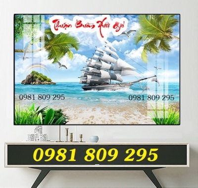 Gạch tranh 3d thuyền - thuận buồm xuôi gió