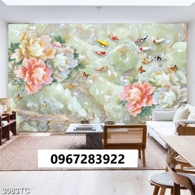 Tranh gạch trang trí mẫu đơn