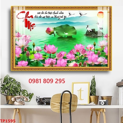 Tranh gạch men , gạch 3d hoa sen HN8281