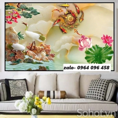 Tranh gạch 3d ốp tường phòng khách đẹp - KFX33