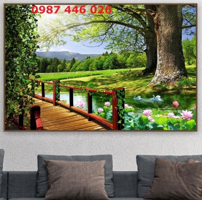 Gạch 3d, tranh phong cảnh thiên nhiên đẹp HP86233