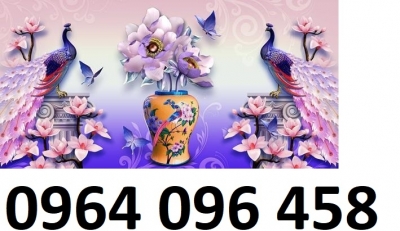Tranh gạch ốp tường phong thủy phòng khách 3d - MDCX43
