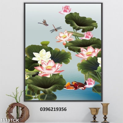 Tranh hoa sen đẹp trang trí