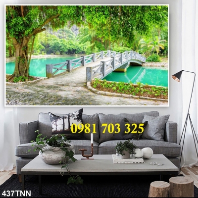 Tranh phong cảnh thiên nhiên, gạch tranh ốp phòng khách