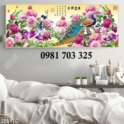 Tranh gạch 3d hoa mẫu đơn trang trí
