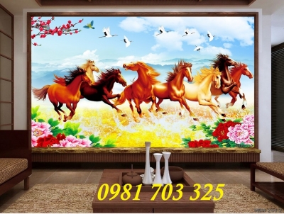 tranh mã đáo thành công, tranh gạch 3d phong thủy