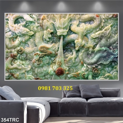 Tranh gạch con rồng 3D phong thủy dán tường