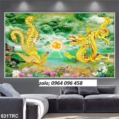 Tranh gạch 3d rồng phượng - MX44