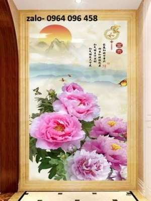 Tranh gạch 3d hoa mẫu đơn - XNVD33