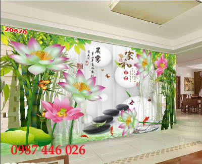 Tranh gạch men hoa sen 3d HP92422