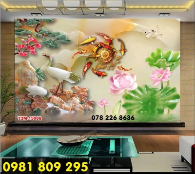 Tranh gạch tùng hạc nghênh khách