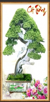 Tranh gạch 3d ốp tường tranh cây cảnh - SXX33