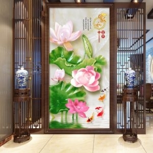 Tranh gạch 3d hoa sen - CNB555