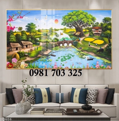 Tranh gạch 3D phong cảnh đồng quê