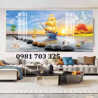 Tranh gạch 3D đẹp trang trí phòng khách
