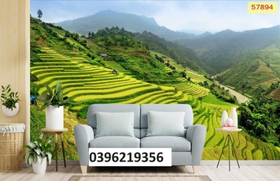 Tranh gạch đẹp ruộng bậc thang