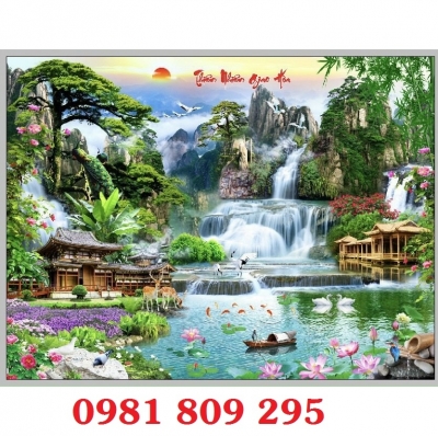 Tranh gạch thác nước 3d