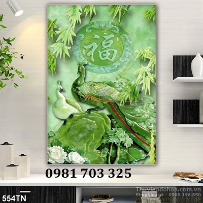 Gạch tranh 3d đẹp tùng hạc